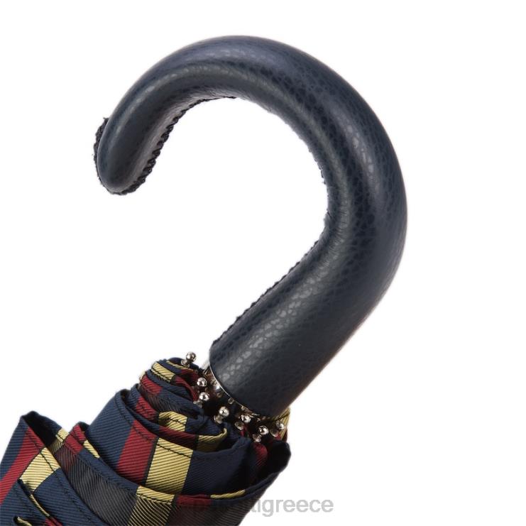 ομπρέλα | PASOTTI 64 alfred-1 p - ριγέ πτυσσόμενη ομπρέλα δερμάτινη λαβή 2N6B8184 άνδρες